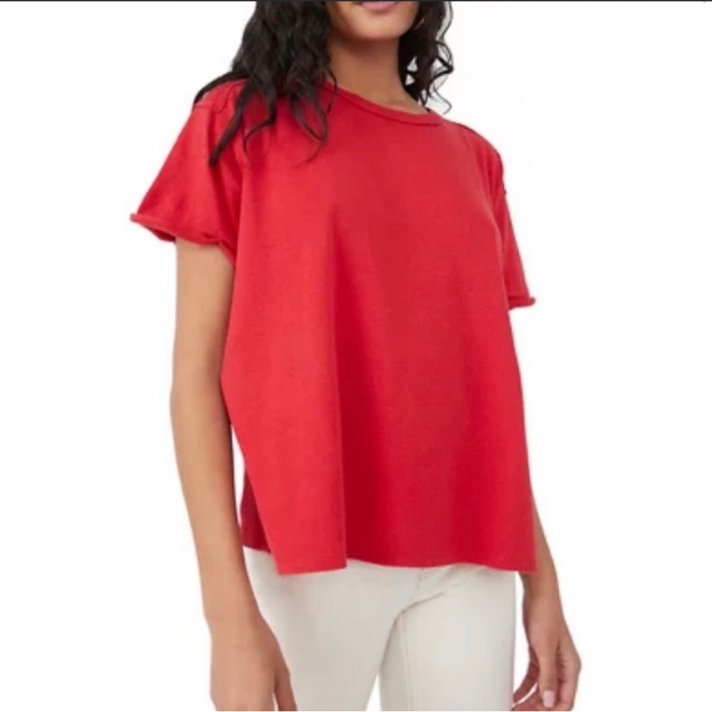 FREE PEOPLE BF TEE RED APHRODITE